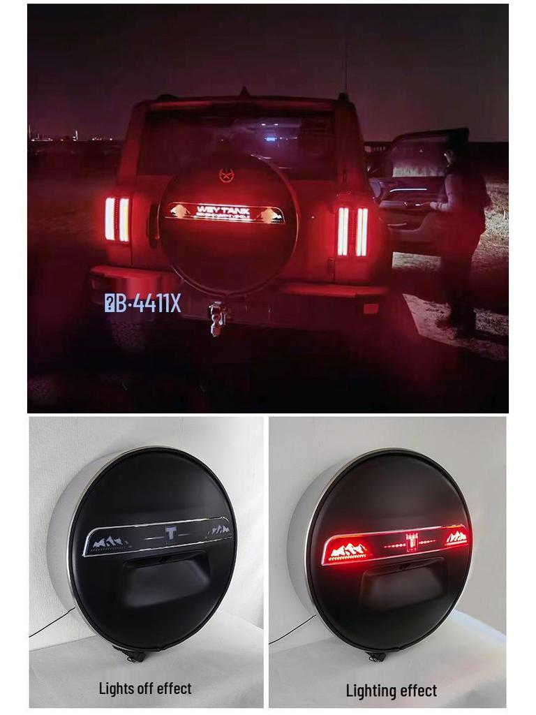 Tank 300 G-Class Style Stainless Steel Spare Tire Light Cover for Modification Upgrade