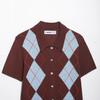 Spring 2025 Women's European & American Fashion Diamond Pattern Knit Top