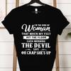 Ich bin Die Art von Frauenmode Damen T-Shirt T-Shirts Lässig Kurzarm Der Teufel Sagt Oh Mist Sie Ist Grafik T-Shirts