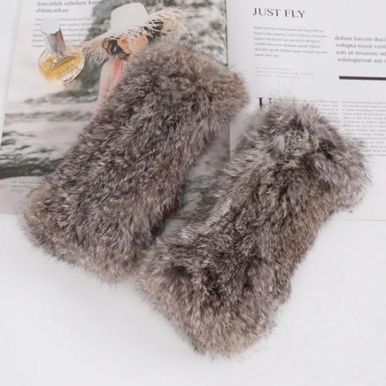 

Зимние женские перчатки из натурального меха кролика рекс, хорошо тянущиеся, вязаные вручную варежки из меха кролика рекс, женские перчатки из натурального меха кролика рекс 20cm