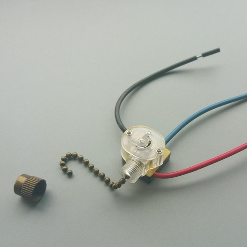 Plastic 3 Wire Pull Chain Switchs Replacement Part Semi-clear for Ceiling Fan