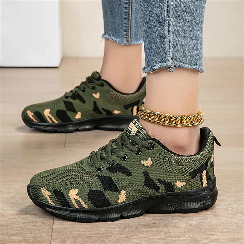 Sneakers for Women Orthopedic Sneakers Stylish Walking Shoes Outdoor Running Women's Camo Non Slip Breathable Mesh Tennis Shoes