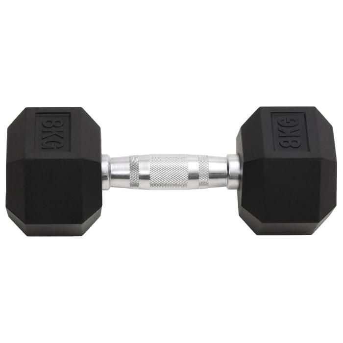 VidaXL Dumbbells 2 Pcs 16 Kg Total Cast Iron, Dumbbell Set, Hex Dumbbell, Weight Plate, Weight Bar 93603
