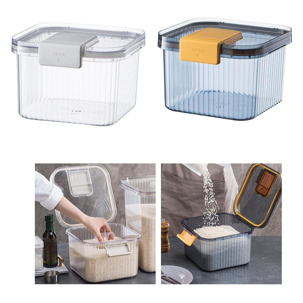 Rice Storage Bin Sealed Bulk Food Transparent for Cereal White