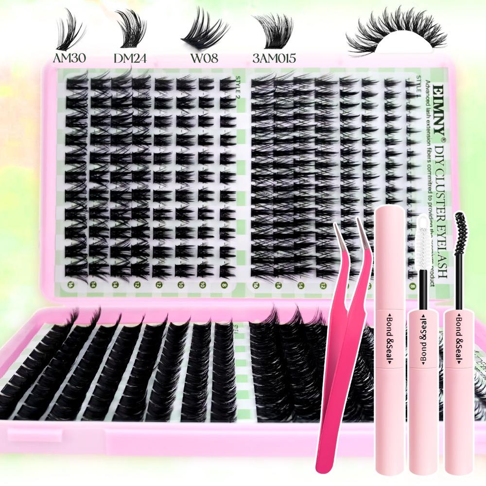 Natural Look 3D Faux Mink Lash 8-16mm Length DIY Lash Extension Kit Makeup Enhancement