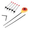 Portable Winter Outdoor Yellow Mini Ice Fishing Rod with 5PCS Red Ball Spring Rod Top TipS