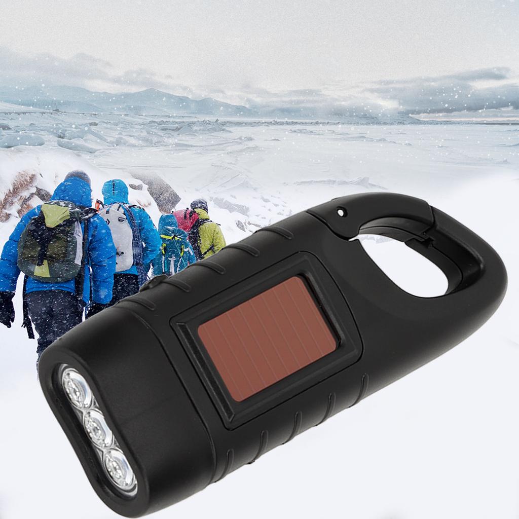 Hand Crank Solar Powered Flashlight Emergency Rechargeable LED Flashlight Self Powered Charging Torch Survival Gear