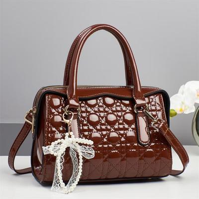 Handbag New Bag Retro Niche Bright Leather Women's Bag Women's Bag