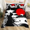 Japanese Samurai Duvet Cover Pillowcase 3D Pattern Sakura Mount Fuji Bedding Set Adult Bedroom Decoration Single Double Large