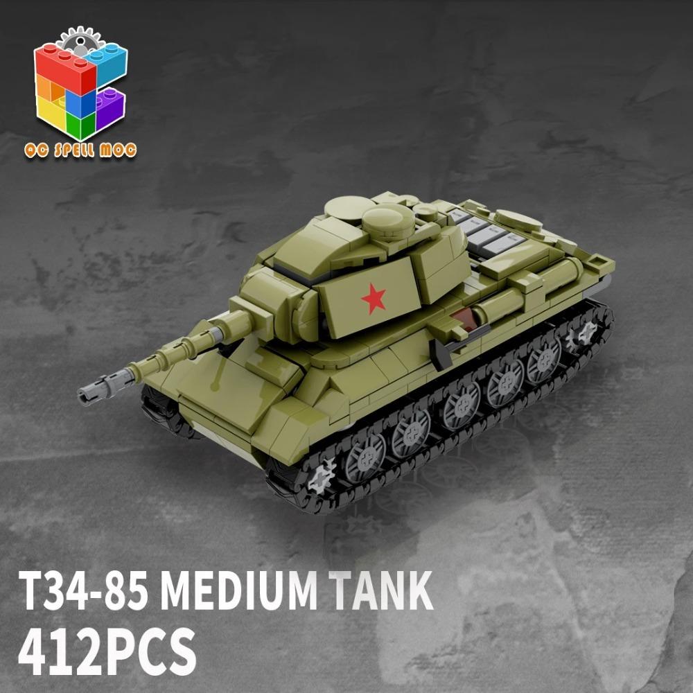 Gebäude MOC Neuer WW2 Sowjetischer Panzer gepanzertes Fahrzeug Baustein Set Militär Montage Modell Armee Krieg Soldat Spielzeug Geschenke für Kinder Kinder