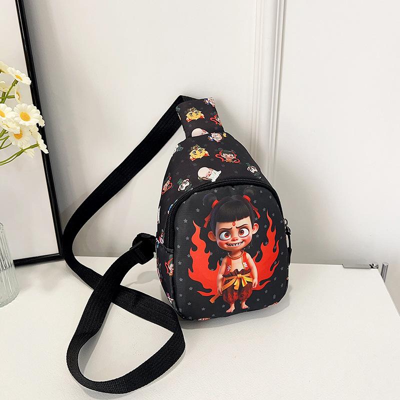 New Little Boy Nezha Breast Bag, Boy Baby Going Out, Light Messenger Bag, Girl Cute Cartoon Change Bag
