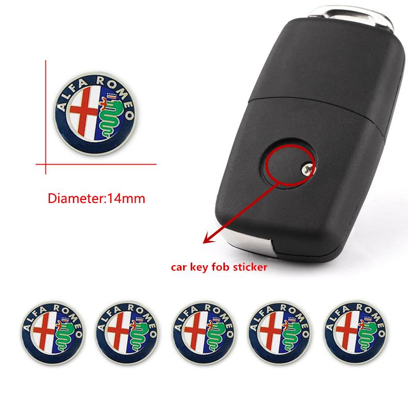5/10 Piezas Pegatina Insignia Llave Coche Para Alfa Romeo 156 159 147 4C 8C 166 Giulia Giulietta Mito Stelvio Spider GT Tonale Disco Volante