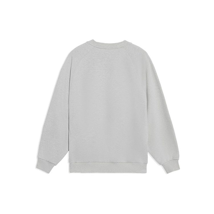 Li-Ning Vital Series Loose Crew Neck Pullover Sweatshirt Unisex Tops Gray AWDS242-2
