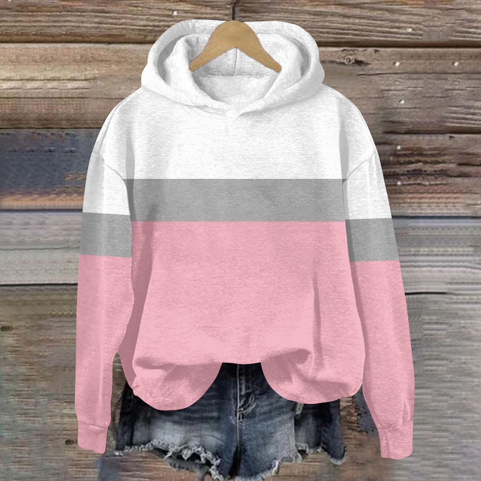 

Жіноча мода Щоденні універсальні повсякденні світшоти Топ з довгими рукавами Світшоти XXXL рожевий