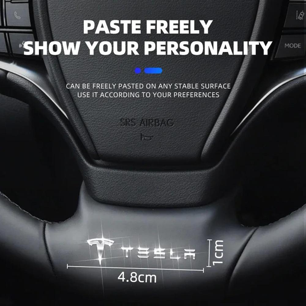3D Metal Car Decorative Sticker Badge Decal Interior Accessories for Tesla Model 3 Model S X Model Y Roadster SpaceX Cybertruck