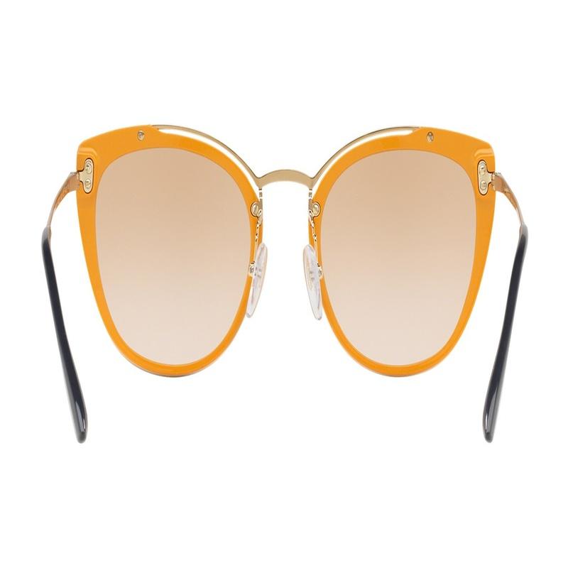 Prada Classic sunshade, anti-UV, plate and metal frame, butterfly-shaped sunglasses, women's style, gold/black