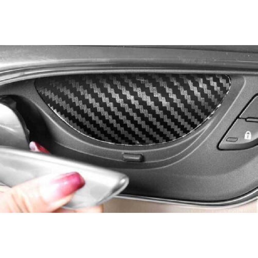 4PCS Cover Trim Interior Door Bowl Carbon Fiber Fit For Cadillac ATS 2013-