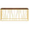  Coffee Table, Gold, Stainless Steel and Solid Reclaimed Wood