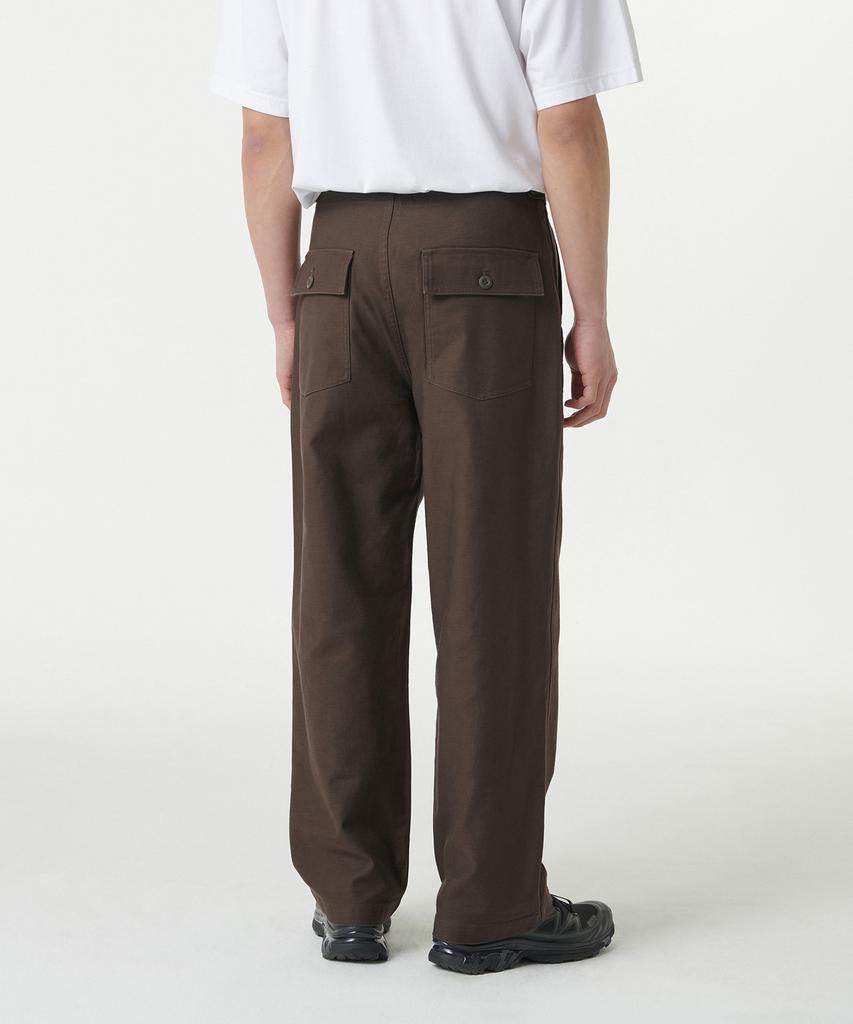Musinsa Standard Back Satin Wide Belted Fatigue Pants [Brown]