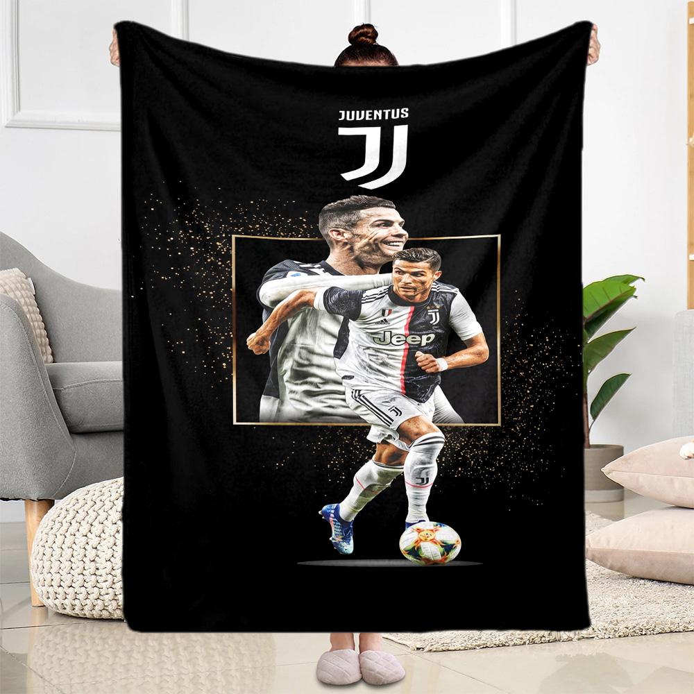 Ronaldo's Soccer Player Celebration Blanket Durable Comfort Suitable for Bed Office Chair Couch Four Seasons Universal Playful Design
