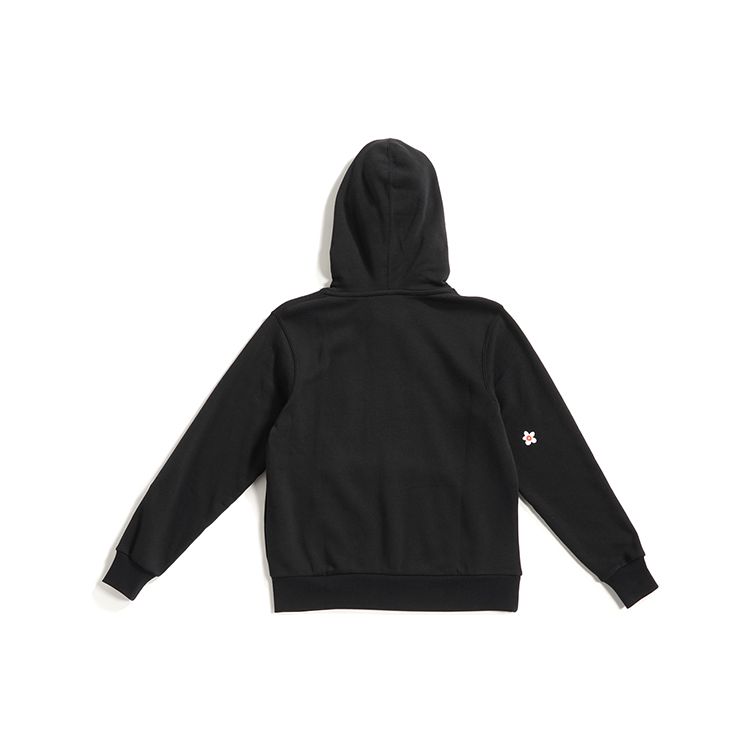 Nike Bestickter floraler Fleece-Hoodie Damen Tops Schwarz CJ2167-010