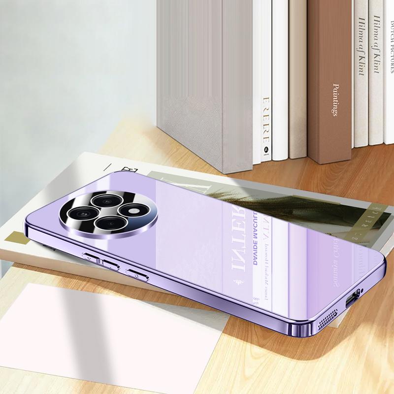 For OnePlus Ace 5 Pro 5G/Ace 5 5G Case Electroplating PC Phone Back Cover with Camera Lens Protector