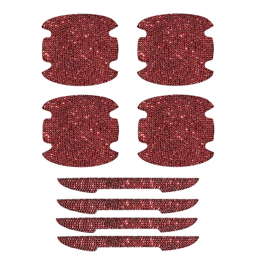 8PCS Universal Car Door Handle Sticker Decal Warning Diamond Auto Strip Driving Safety Bling Car Accessories for Girls Wholesale