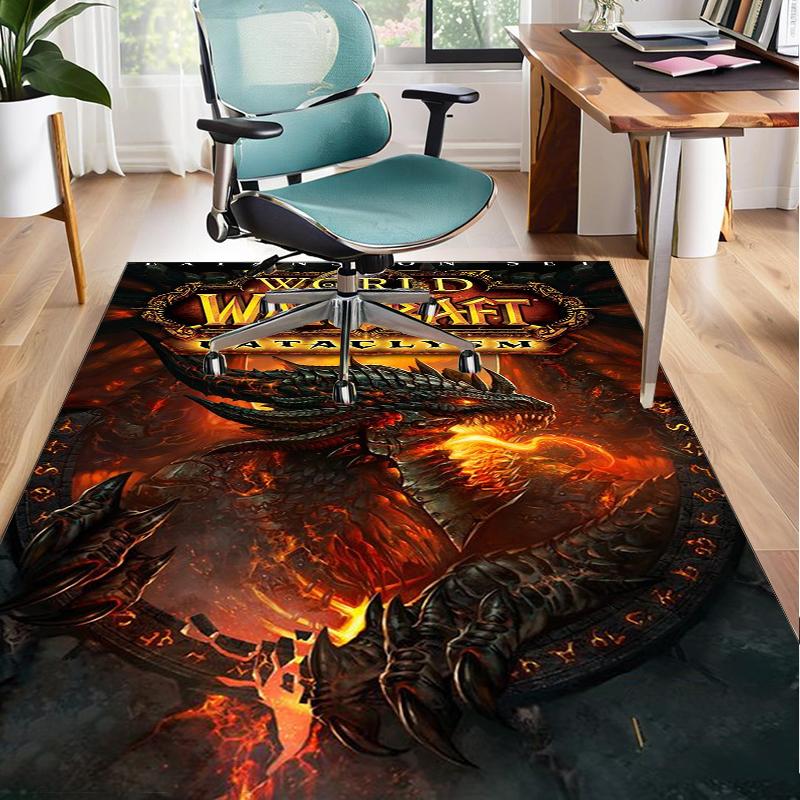 Warcraft Game Office Rug Chair Mat, Game Carpet, Suitable for Front Door, Bedroom, Living Room, Desk, Holiday Gift
