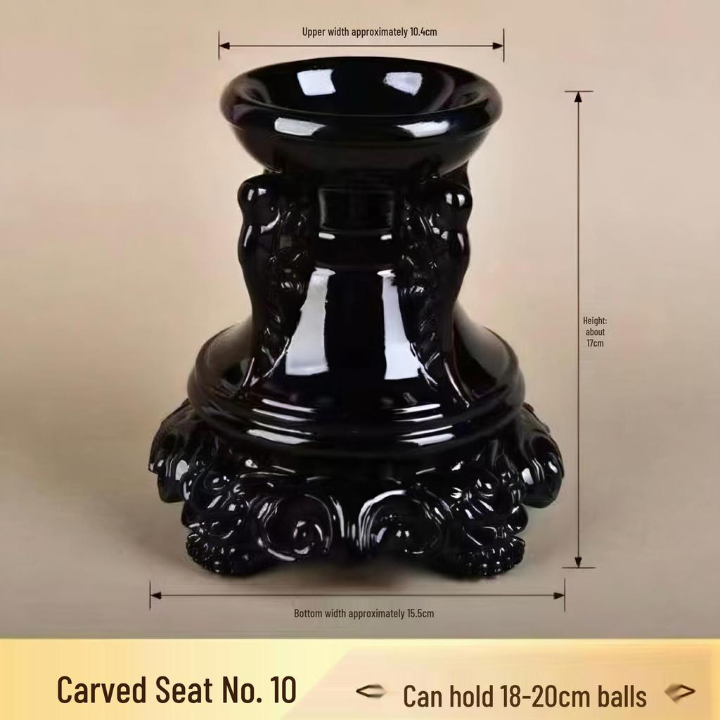 Black Resin High-Grade Crystal Ball Display Stand