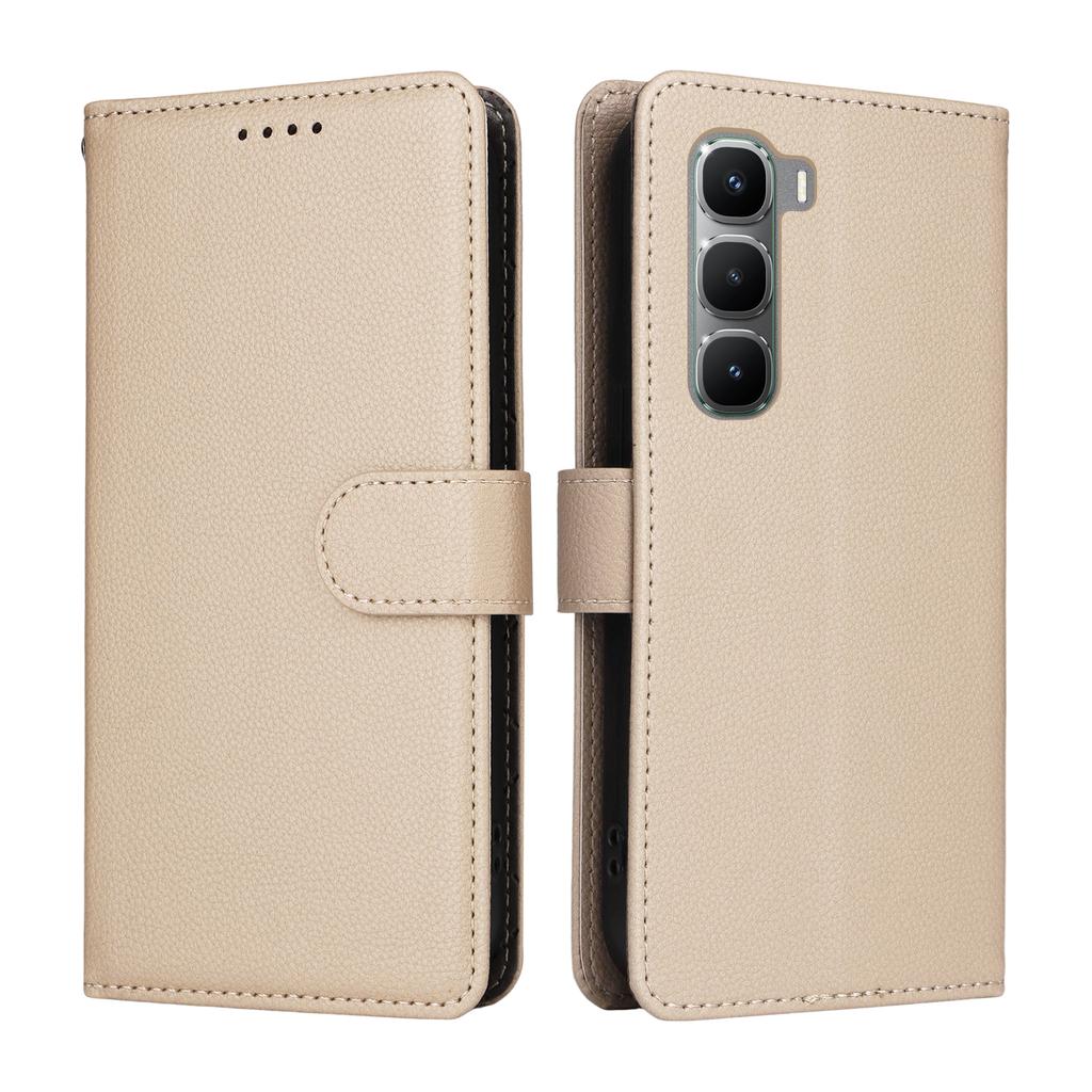 Für Infinix Hot 60 Pro 4G Hülle RFID-Blockierung 3 Kartenfächer PU-Leder Handyhülle mit Handschlaufe