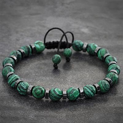 Fashionable Malachite Bracelet, Natural Stone Beads Bracelet For Men And Women Valentine'S Day Gift