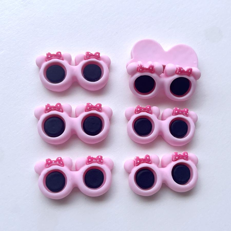 20pcs Mixed Cute Animal Glasses Resin Flat Back Decorative Scrapbook Diy Jewelry Hair Accessories Charm Decorative Accessories