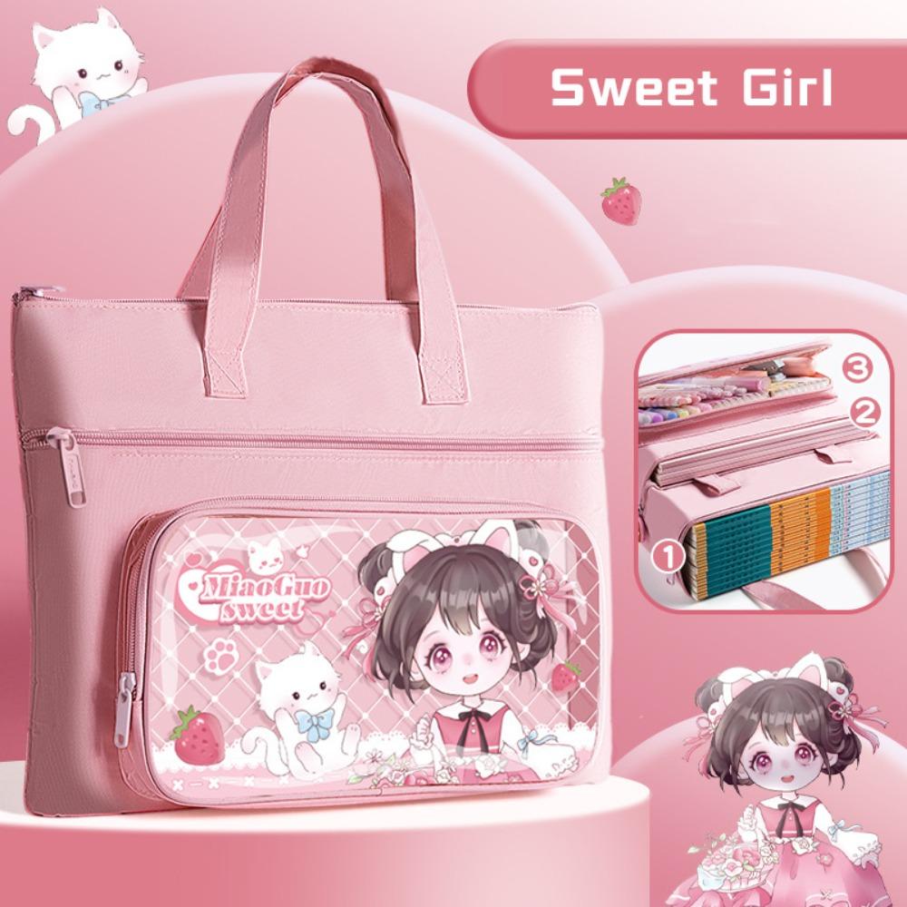 

Astronaut/Capybara/Panda/Sweet Girl Tutorial Bag Three Layers Handheld File Bag Boys Girls Sweet Girl