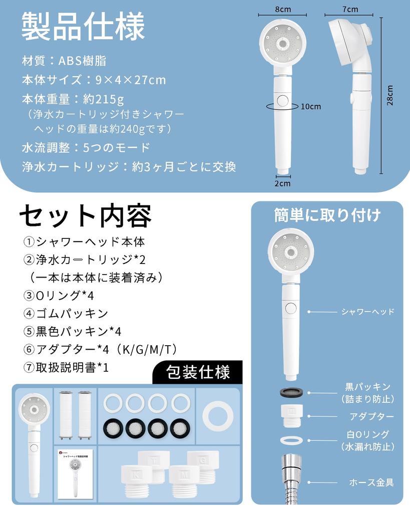 Shiraya Micro Nano Bubble Shower Head Water Saving Chlorine Bubble Shower High Water 5 Pore Mist Shower Handheld Water Water Cleansing Heat Skin 4