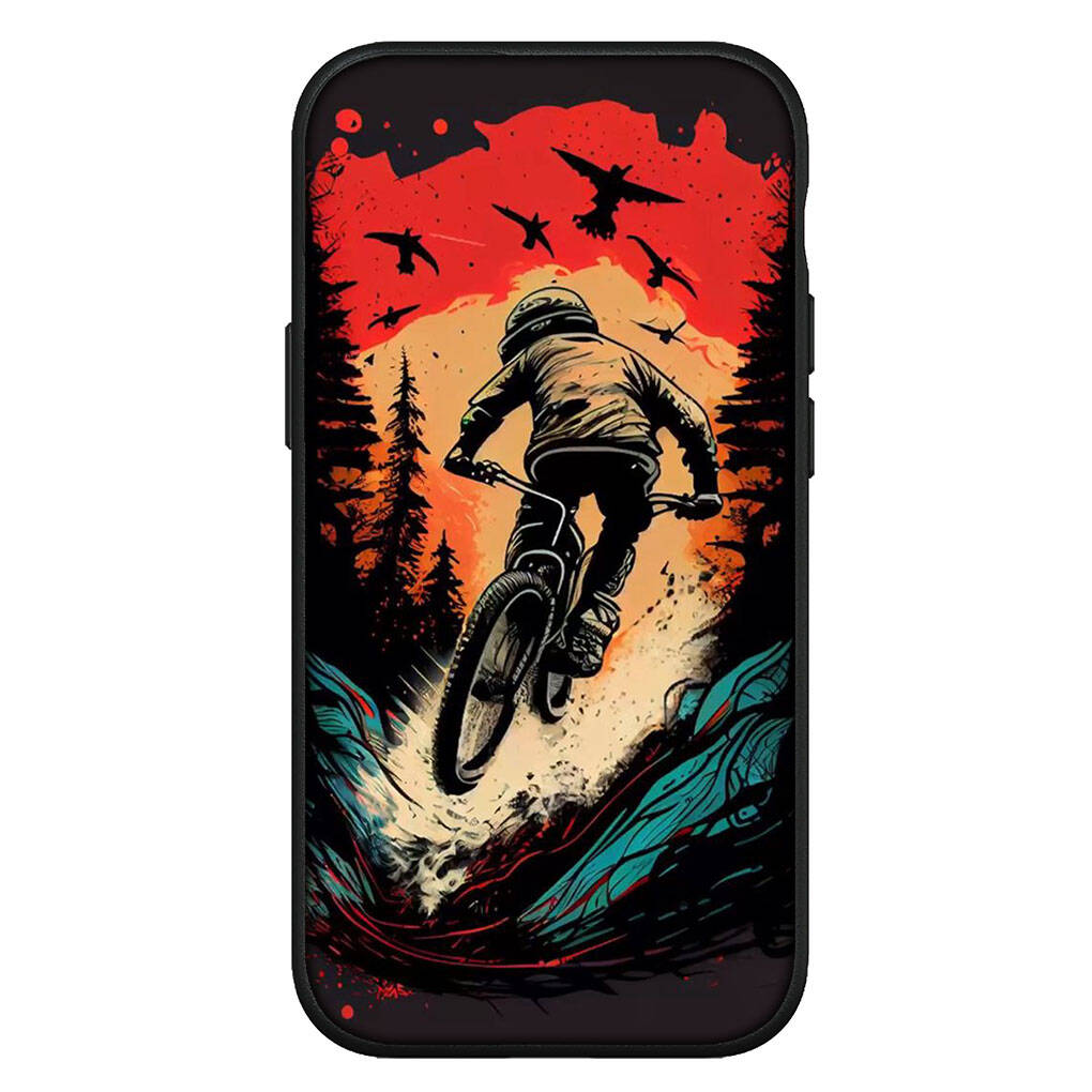 for Samsung Galaxy S25 S24 S23 iPhone 17 16 15 Xiaomi Redmi Note 14 13 12 11 Plus Pro Max Phone Case Art Wallpaper Mountain Bike Cycling OPPO Huawei