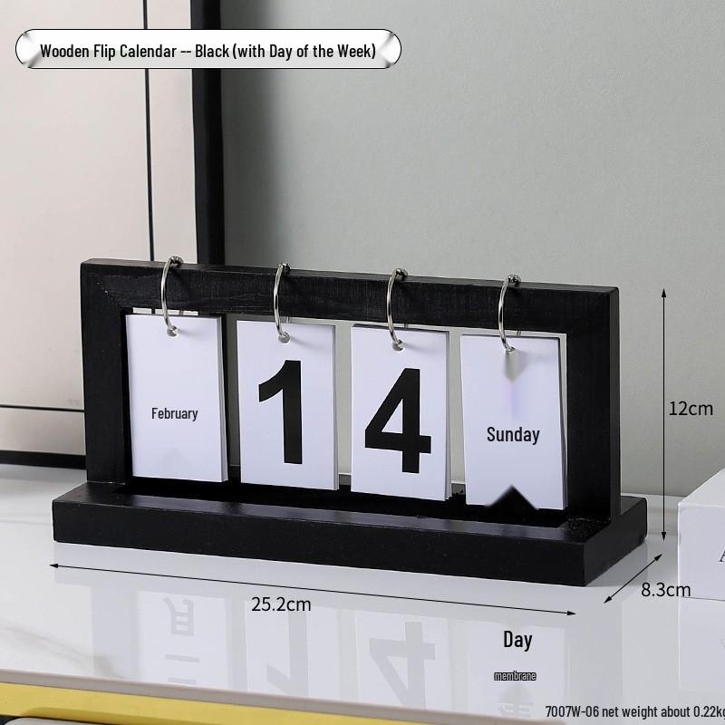 Simple Wood Flip Calendar: Perpetual Desk Ornament & Photo Prop