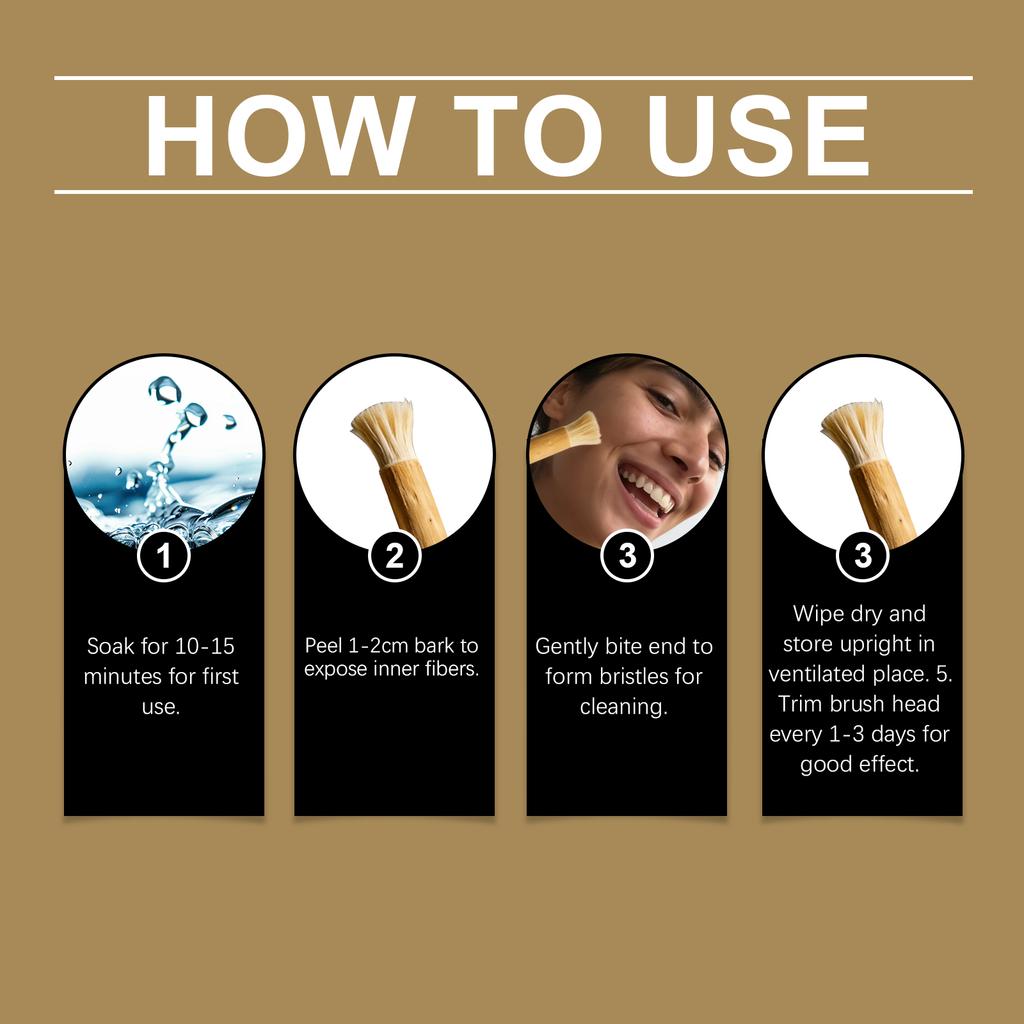 Twig Toothbrush Soft Bristles Manual Daily Cleaning