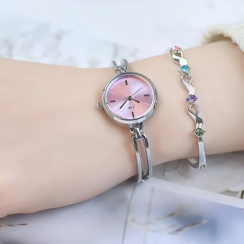 Reloj para Mujer Simple Redondo Acero de Alta Calidad Correa Pulsera Relojes de Cuarzo Moda Femenina Relojes de Pulsera Reloj Relogio Feminino