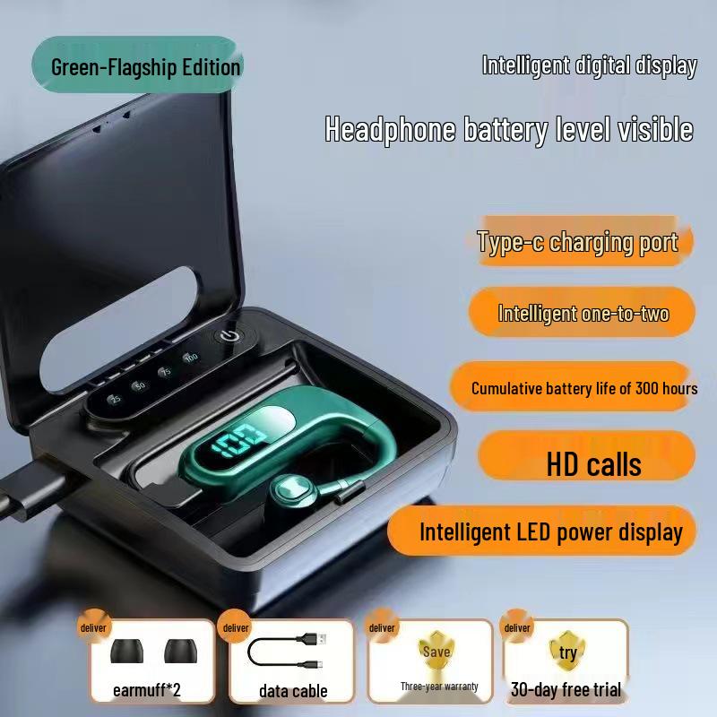 2025 Bluetooth Ear-hook Earphones: Large Battery, Super Long Life, Digital Display, for Huawei, Apple, Android