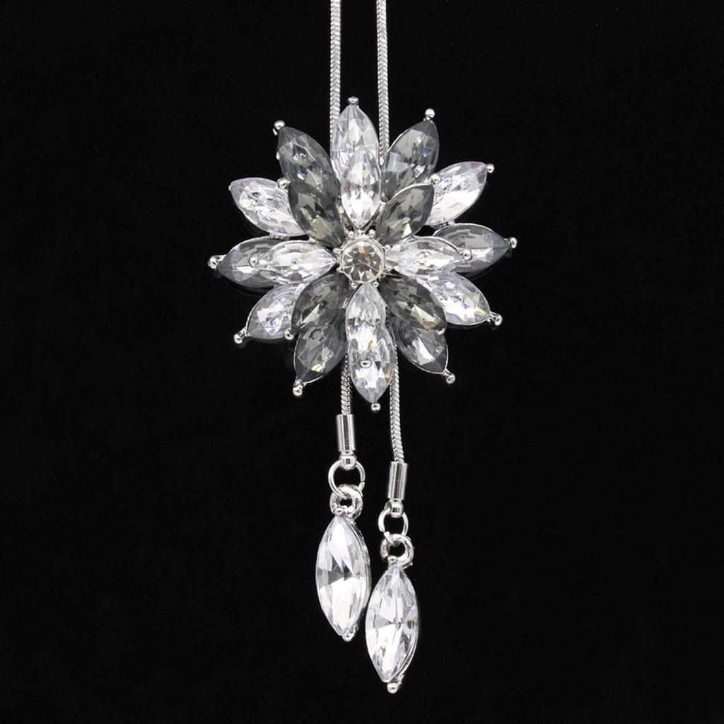 Dammode Rhinestone Snowflake hängsmycke lång kedja tröja halsband present