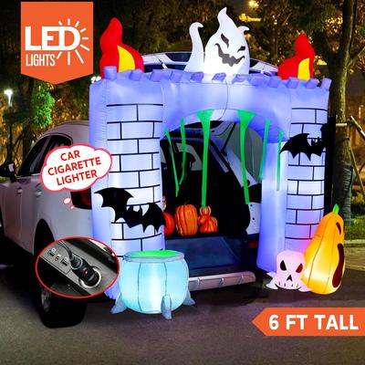 Joyfy Halloween aufblasbar 1,8 m Spukschloss Dekoration Kofferraum Süßigkeiten Auto Dekorationen Set Geist und Kürbis für Halloween Party