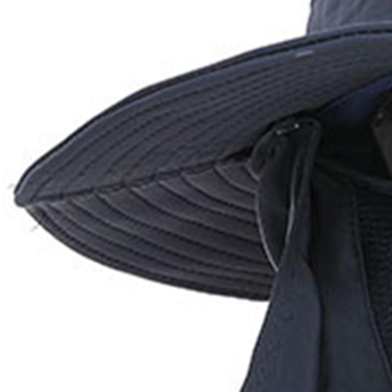 Sun Hat UV Protection Cap Wide Brim Nylon Breathable Quick Dry UPF 50+ Fishing Hat with Removable Face Neck Flap Cover
