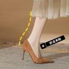 Suede High Heels Autumn and Winter New Versatile Fashion Black Etiquette Thin Heel Pointed Single Shoes Women