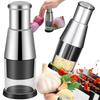 Zola Automatic Rotation Vegetable Chopper 5 Blades Stainless Steel Manual Dicer 16x6cm Black/Silver