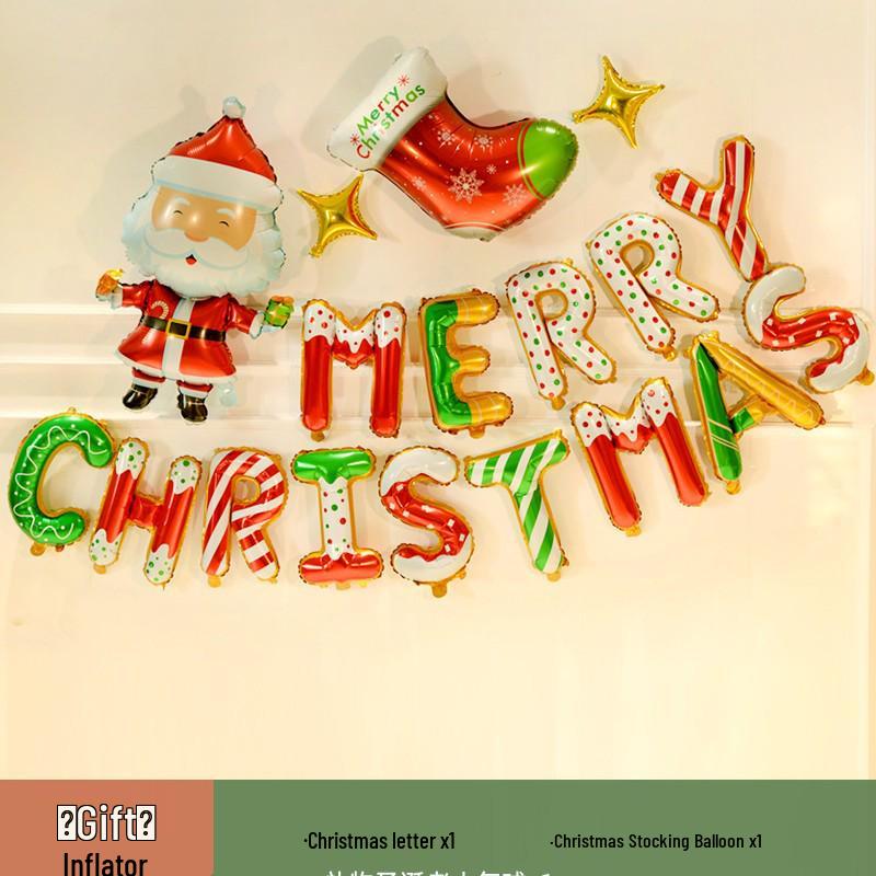 Christmas Letter Balloons for Storefronts, Kindergartens, Parties & Event Decorations