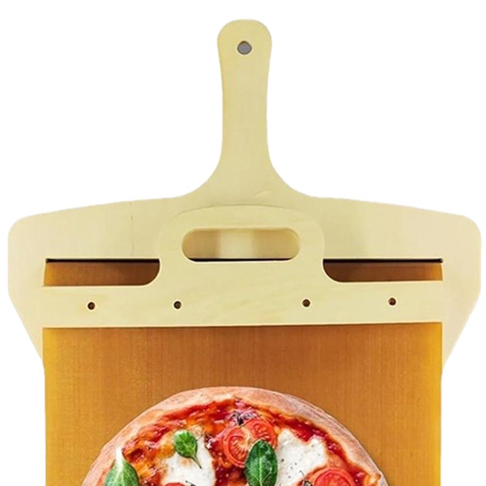 Wooden Sliding Pizza Peel Shovel Removable Wooden Handle Pizza Spatula with High-temperature Resistant Tarps Baking Tools
