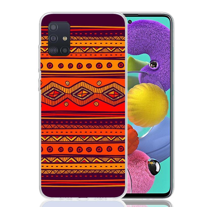 African Style Fabric Pattern Phone Case For Samsung Galaxy A52 A32 A22 A12 A02S A50S A30S A51 A31 AA71 Note 20 Ultra 10 S10 Plus
