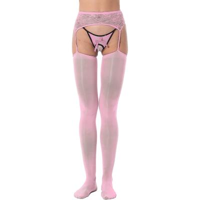 FEESHOW Collants Porte-Jarretelles Brillants pour Femmes Collants Hauts Extensibles pour Déguisement