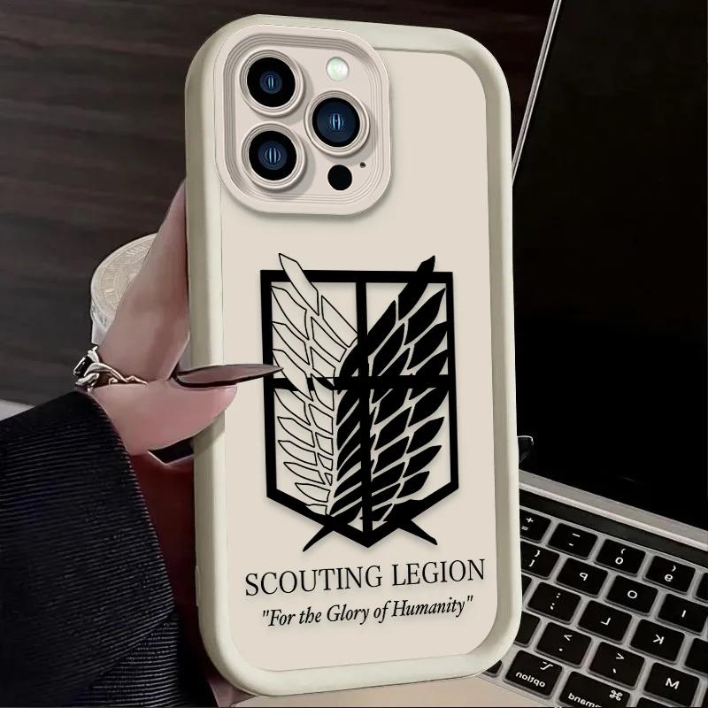 Custodia per Telefono con Logo Attack On Titan Per iPhone 17 Air 16 e 15 14 13 12 11 Pro Max Plus Mini SE 2020 2022 Cover Morbida in Silicone