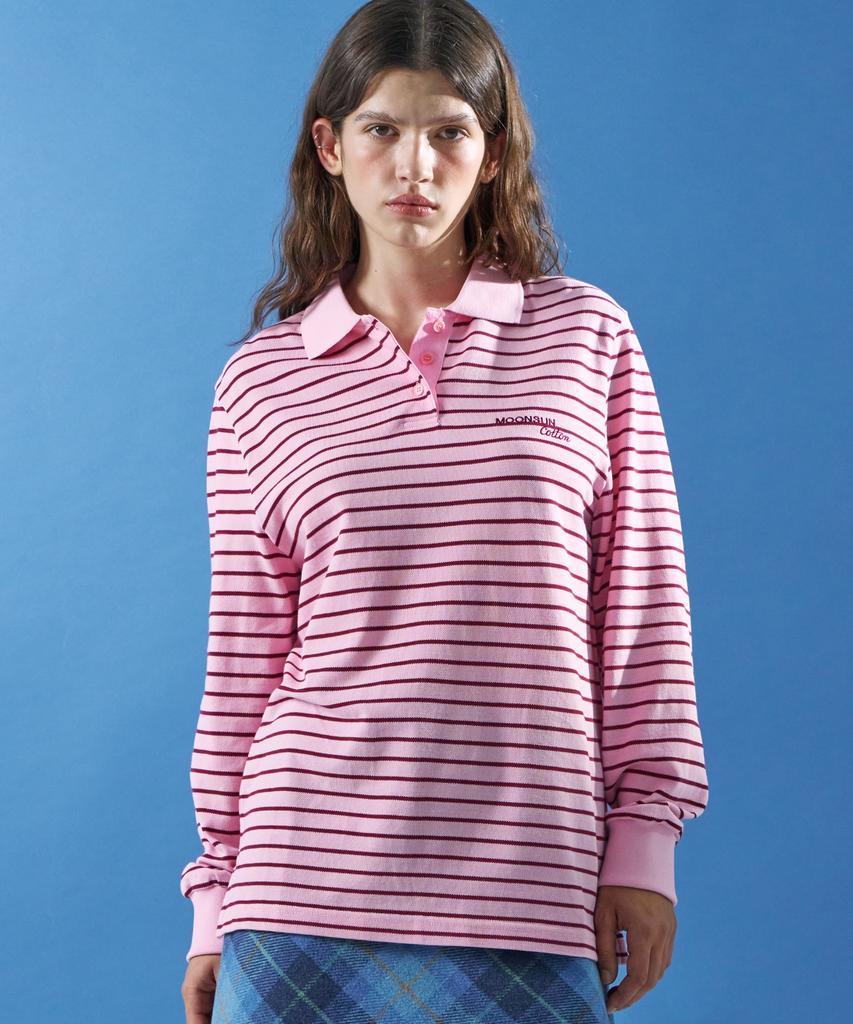MOONSUN Mj S2 01 M.C Unisex, Stripe Pk Shirt / Pink